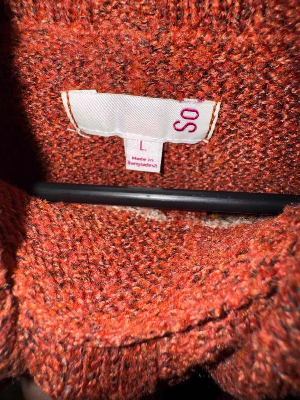 Burnt Orange Fair Isle Geometric Cowl Neck Knit - Picture 6 of 6